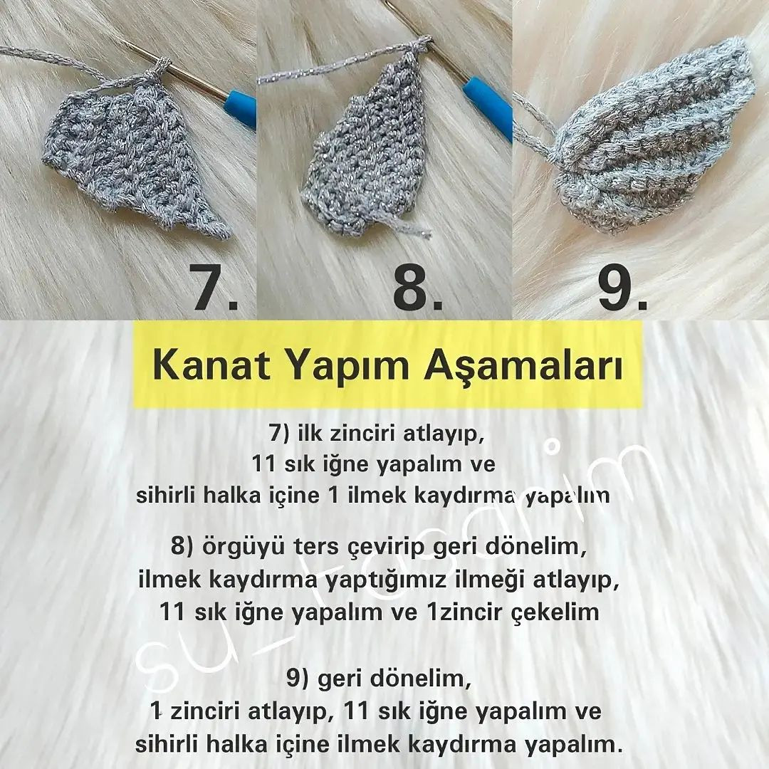 Gümüş Kanatlı Melek Amigurumi Tarifi