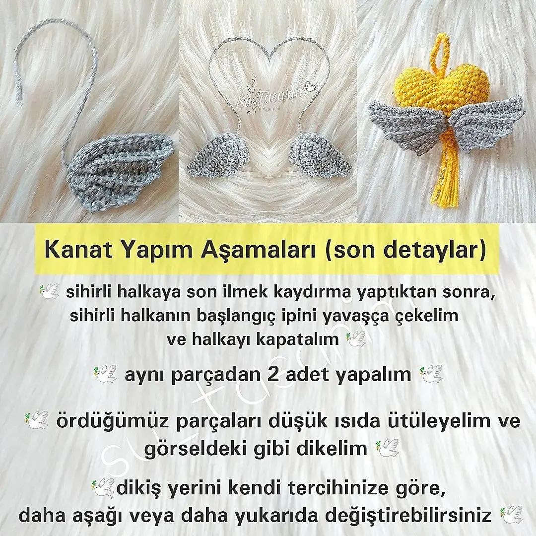 Gümüş Kanatlı Melek Amigurumi Tarifi