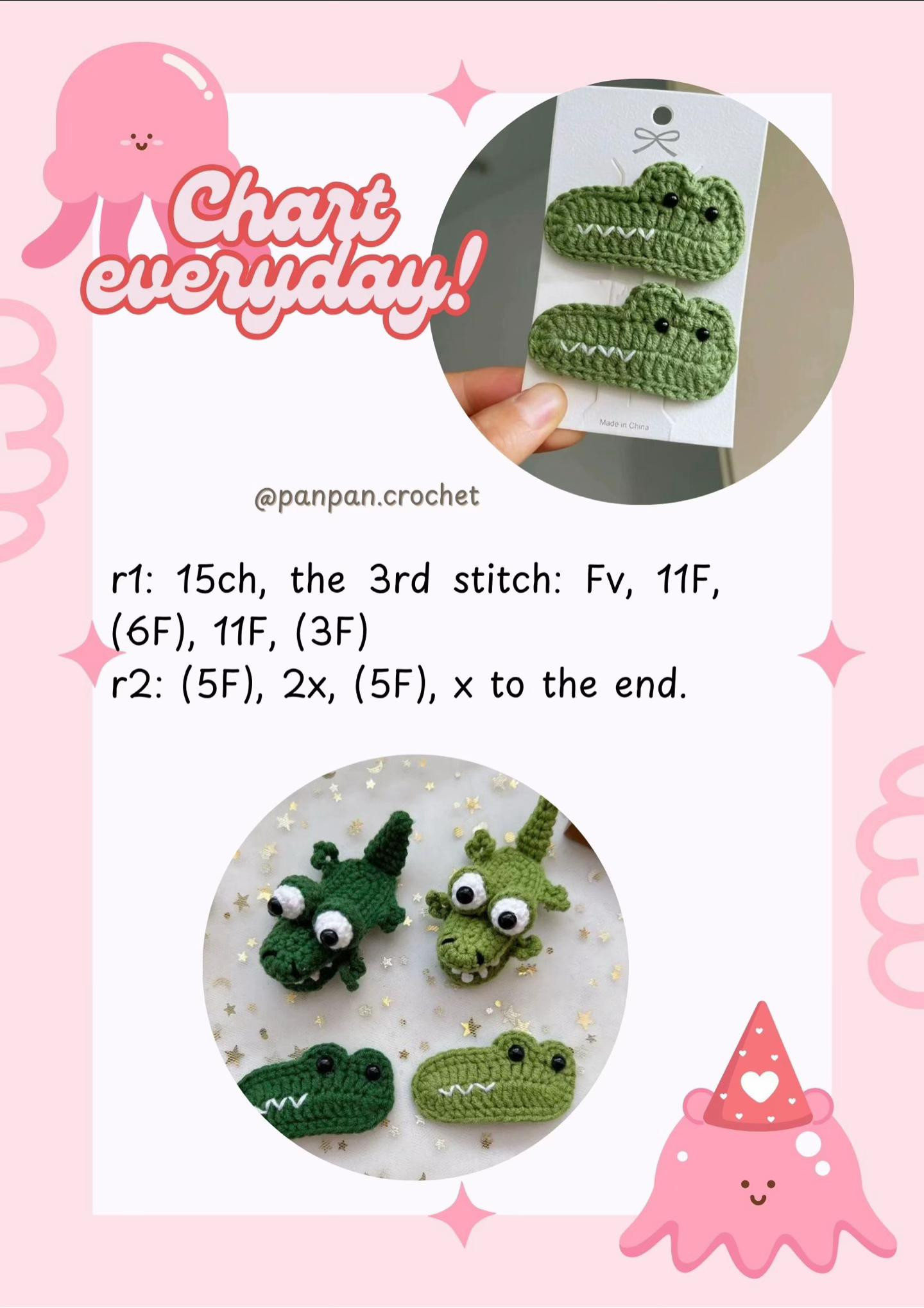hairclip pattern Crochet Hair Clip Patterns