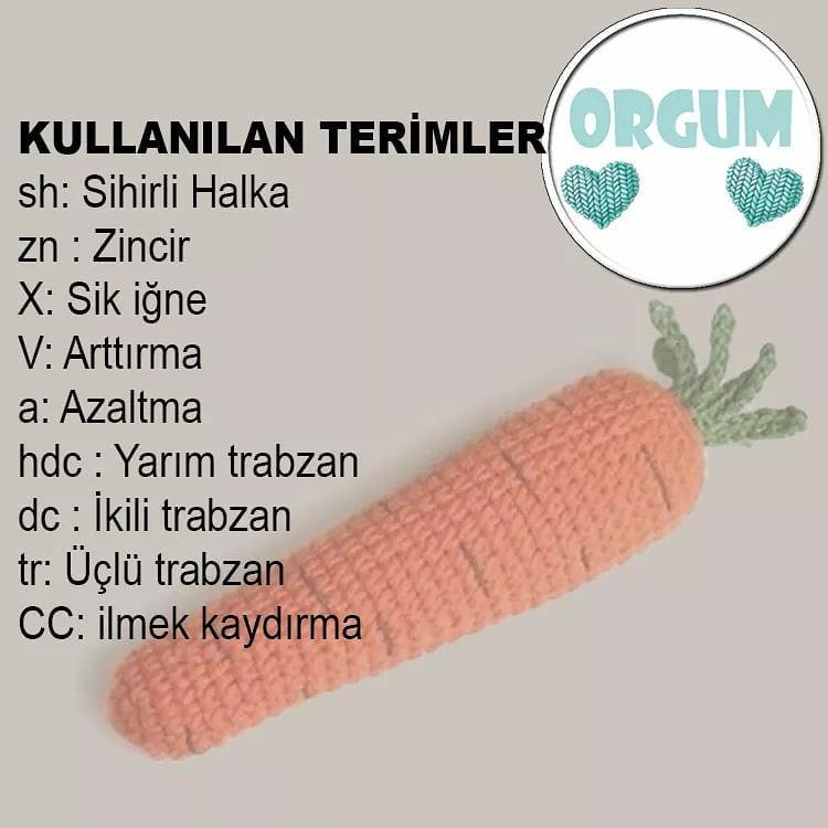 HAVUÇ ÖRGÜ ŞEMASI