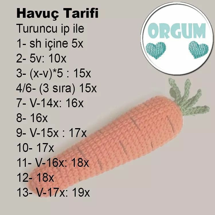 HAVUÇ ÖRGÜ ŞEMASI