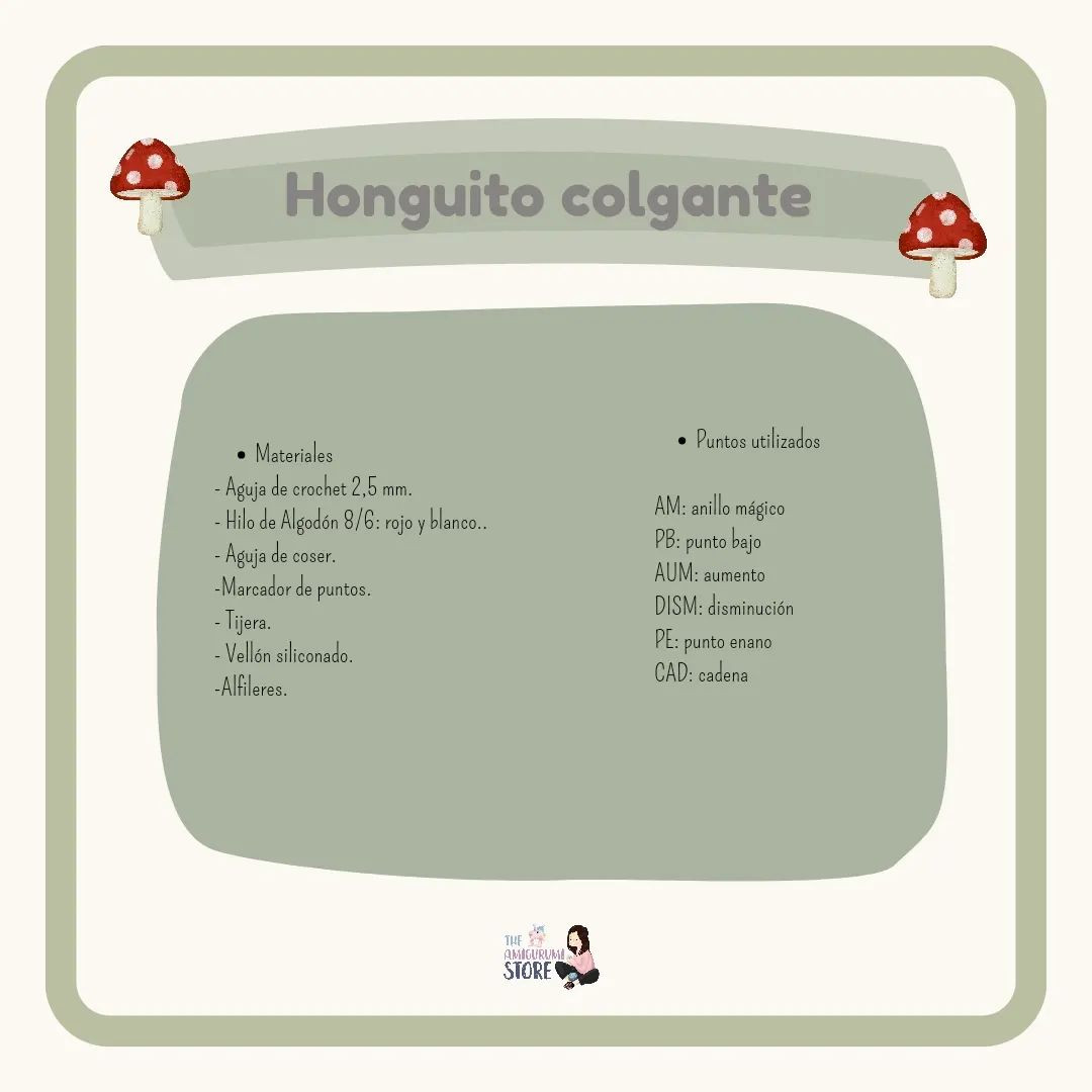 Honguito Colgante: Patrón Amigurumi para Móc. Crochet