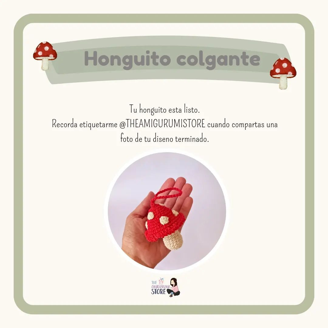 Honguito Colgante: Patrón Amigurumi para Móc. Crochet