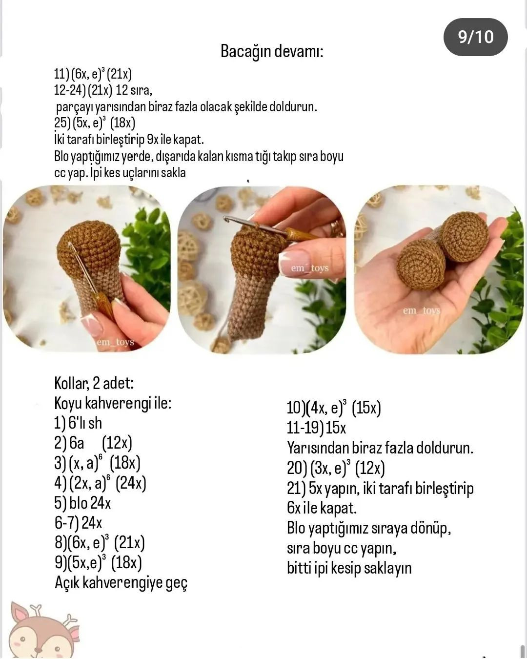 Hươu Nai Móc Len - Sơ Đồ Miễn Phí