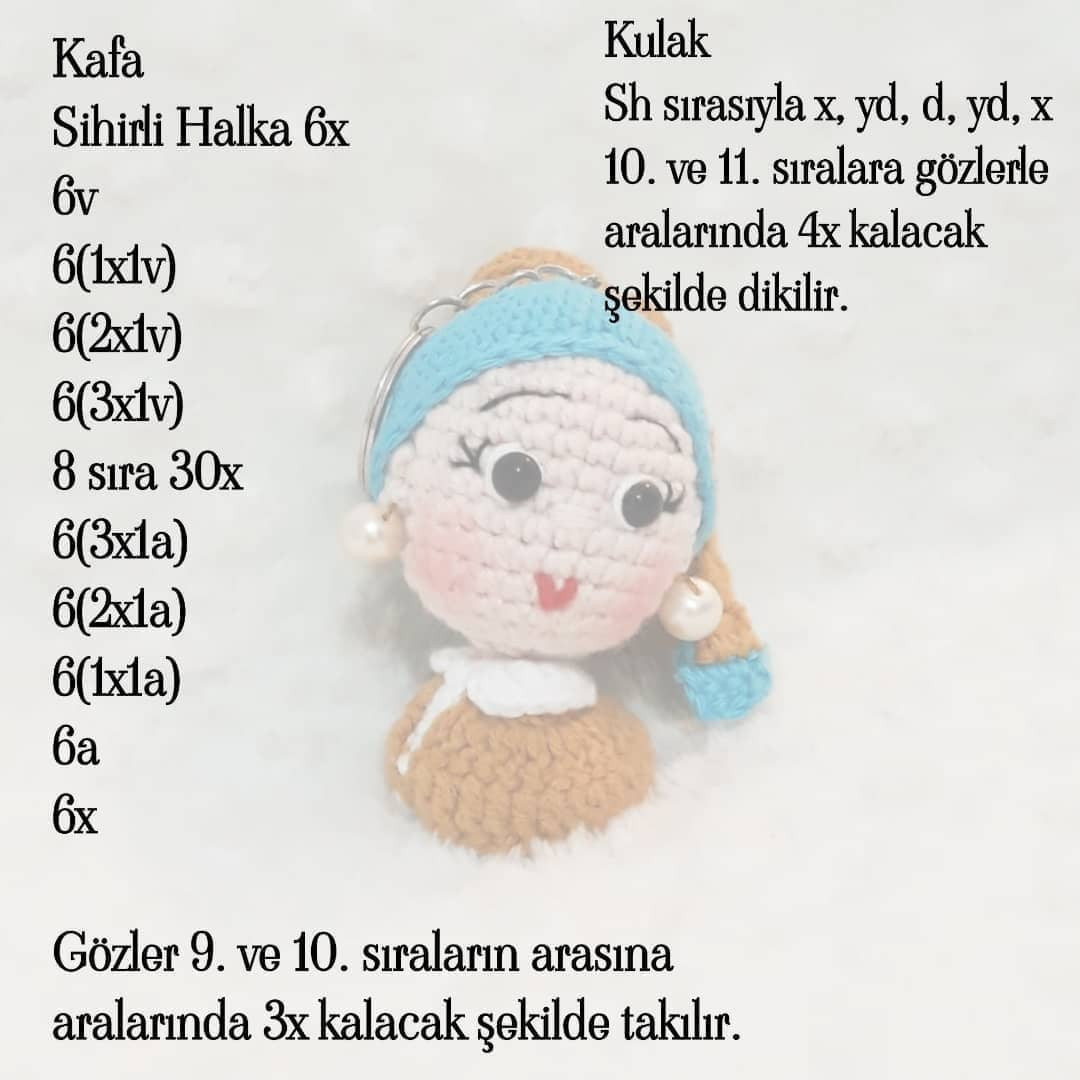 İnci Küpeli Kız Amigurumi Yapımı