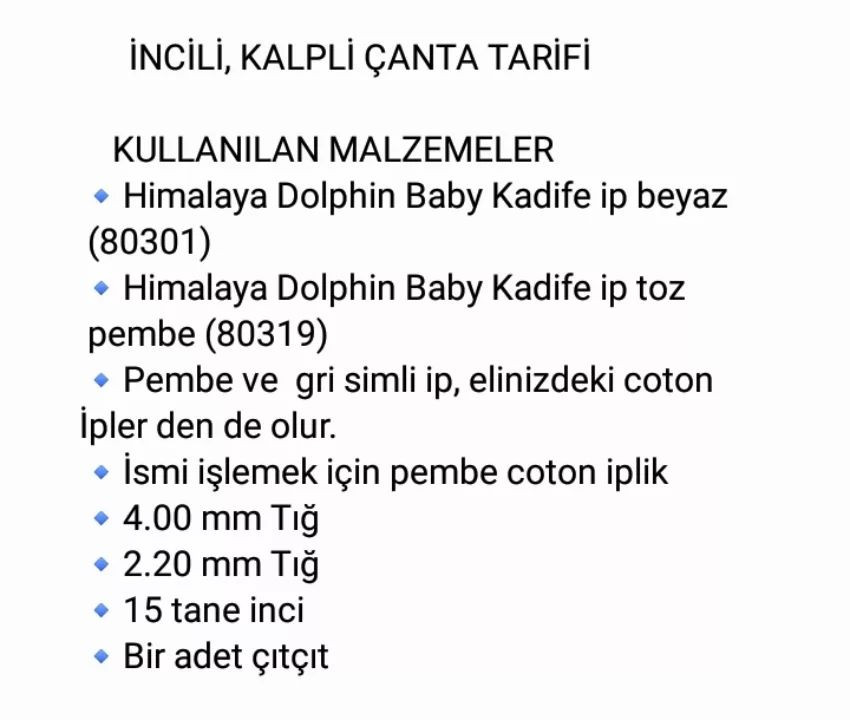 İncili Kalpli Çanta Örgü Şeması