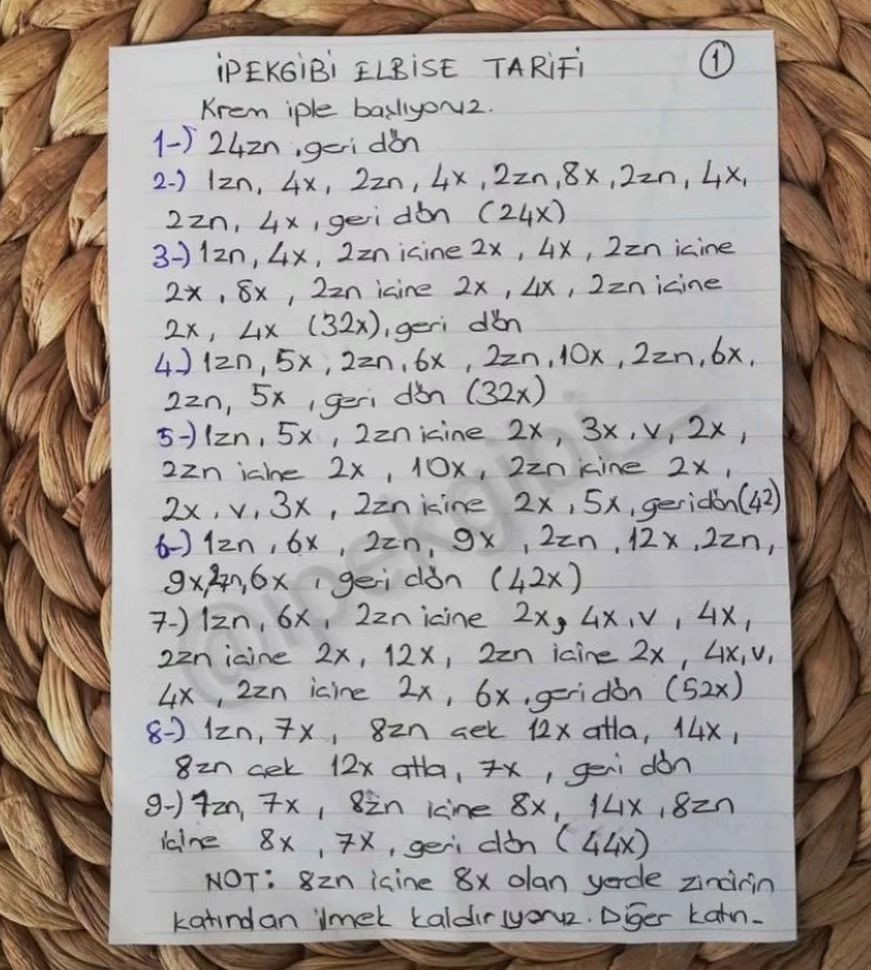 İpek Gibi Elbise Tığ İşi Tarifi
