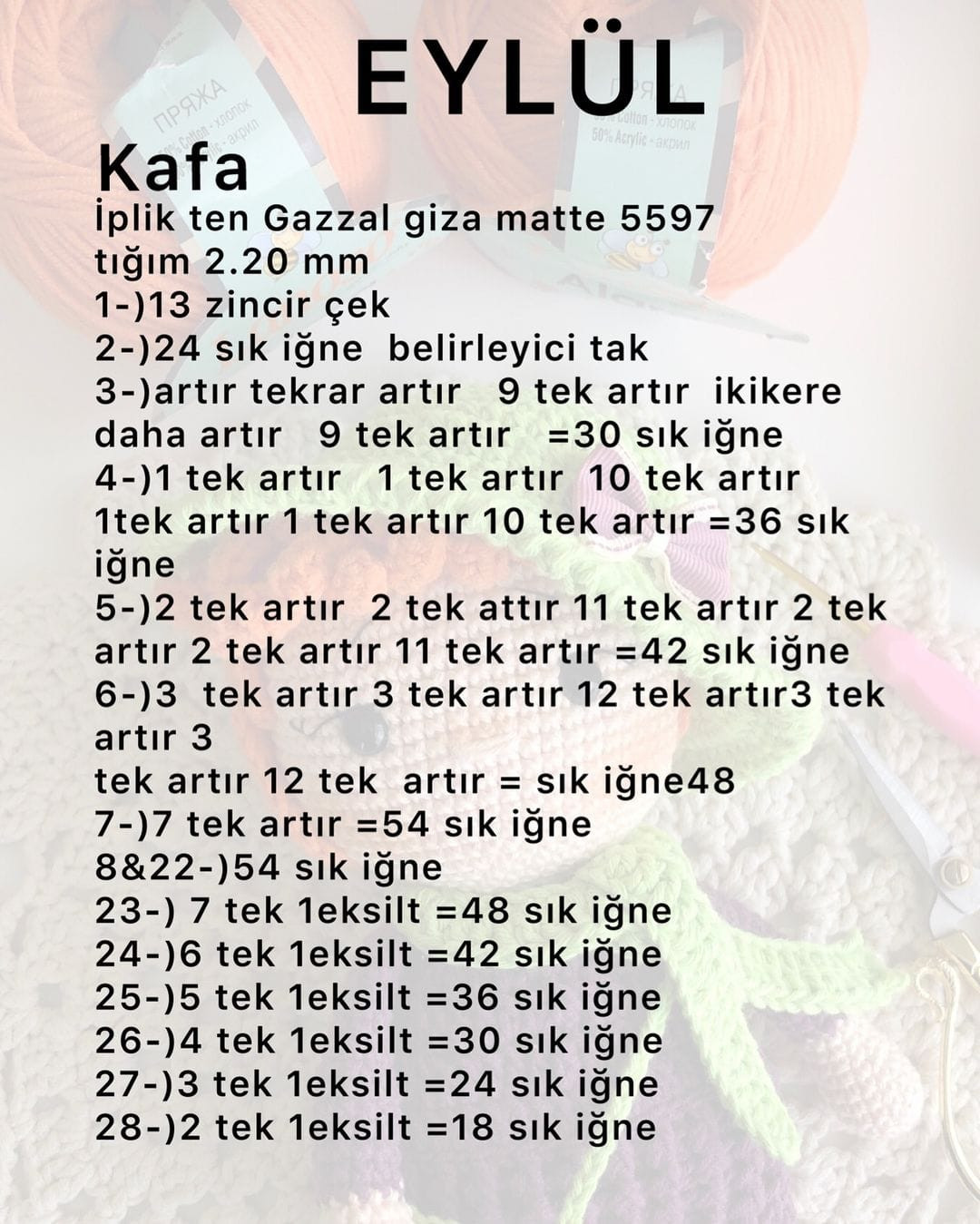İplikle Örgü Bebek Şeması