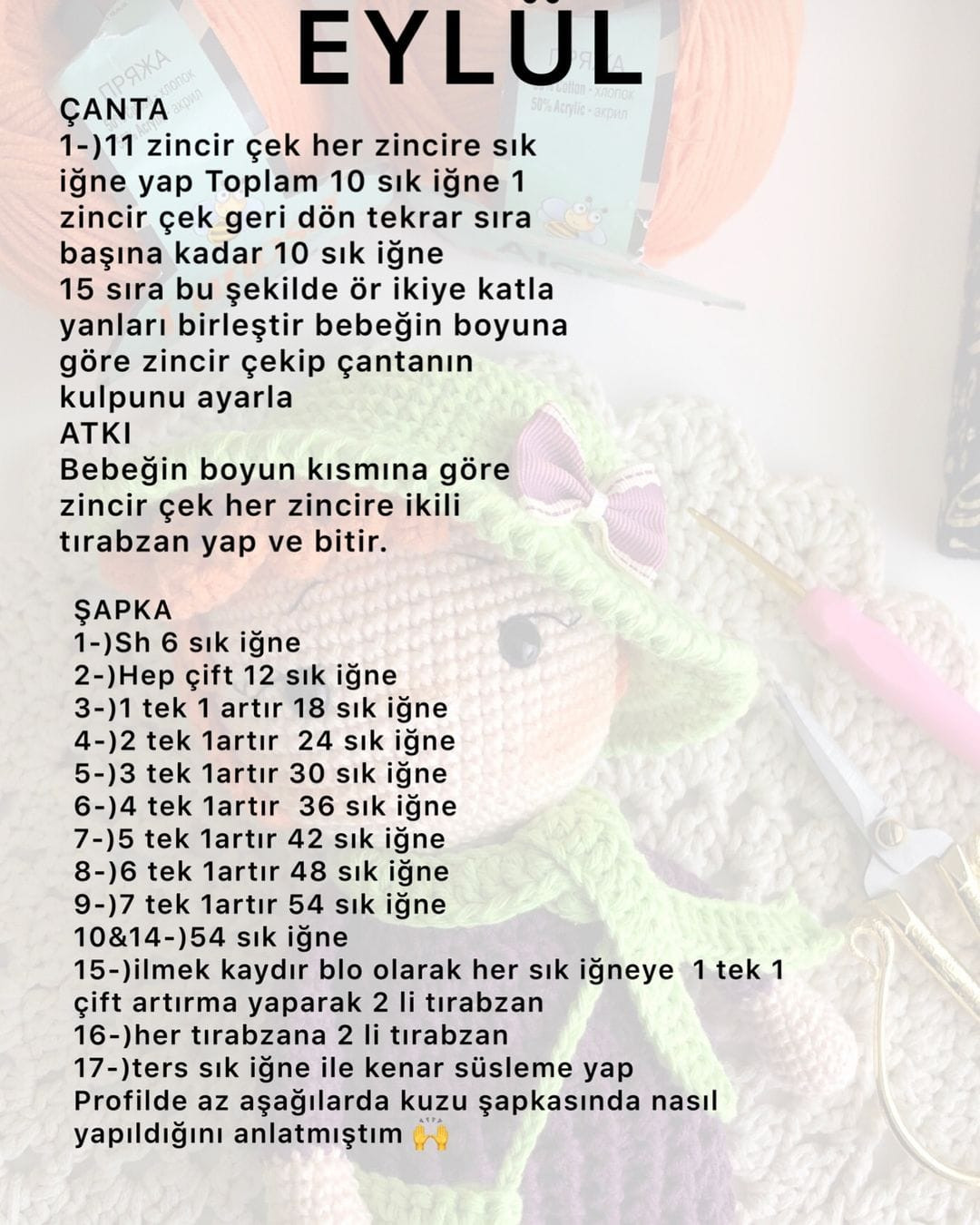 İplikle Örgü Bebek Şeması