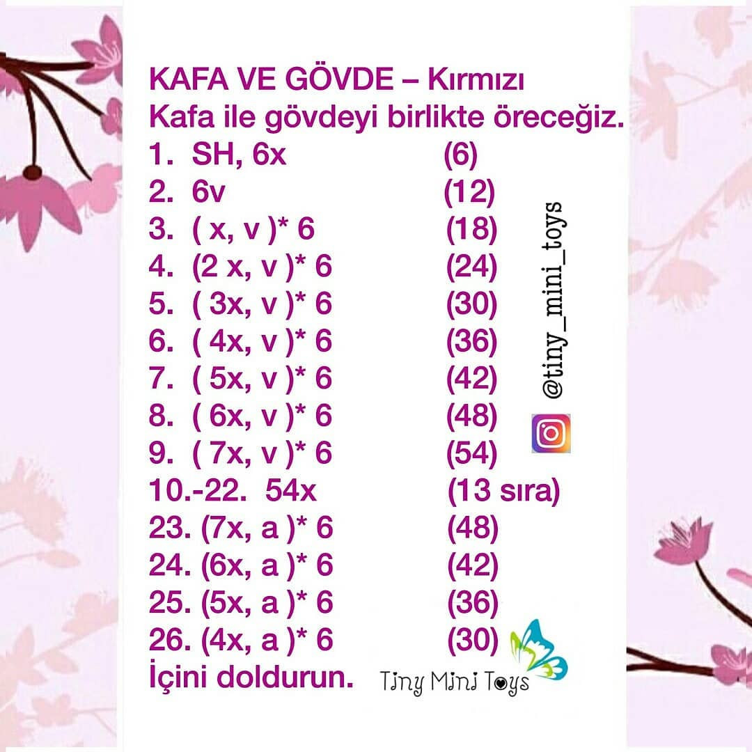 İşte Tikki Amigurumi Şeması