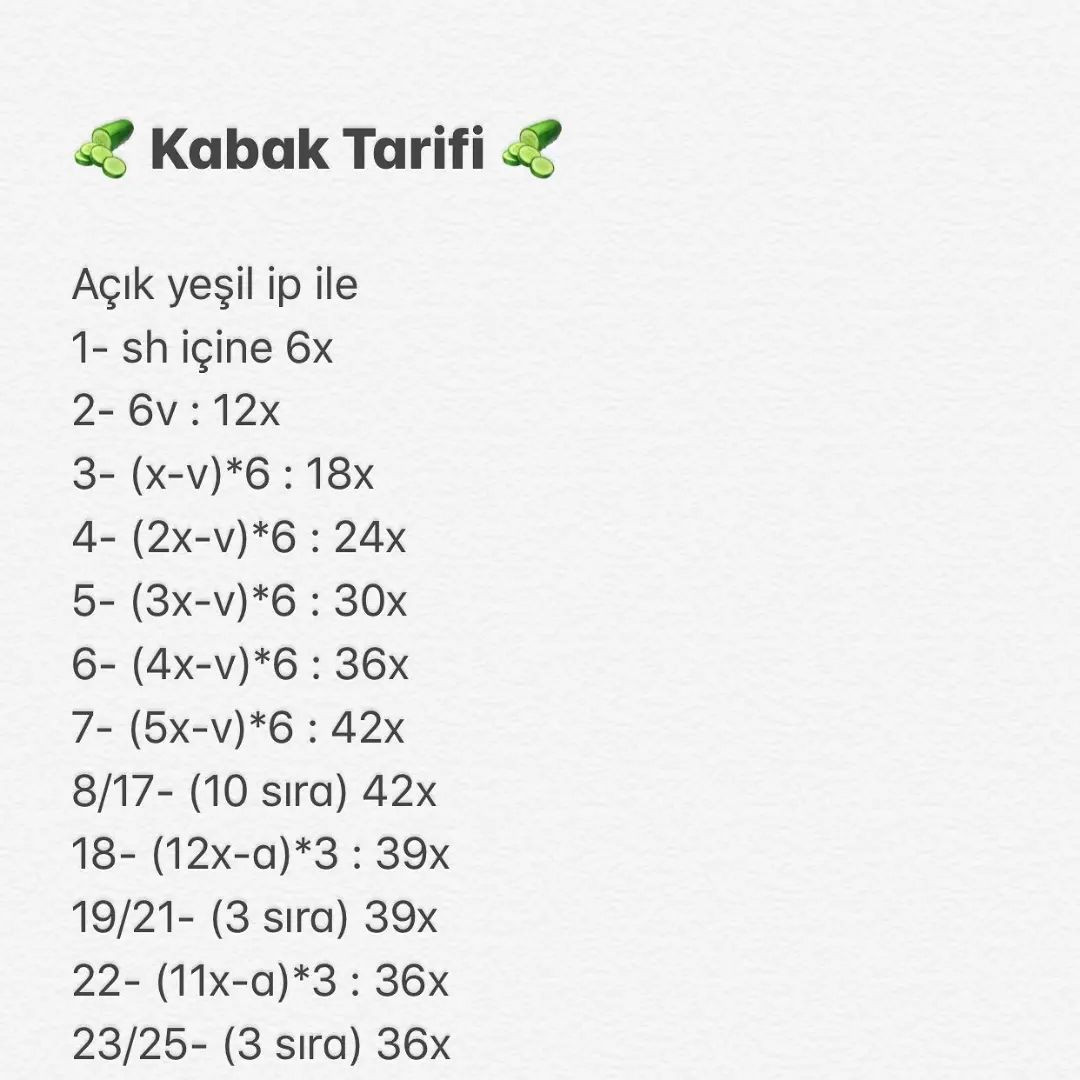 KABAK ÖRGÜ ŞEMASI: Sevimli Sebzeler