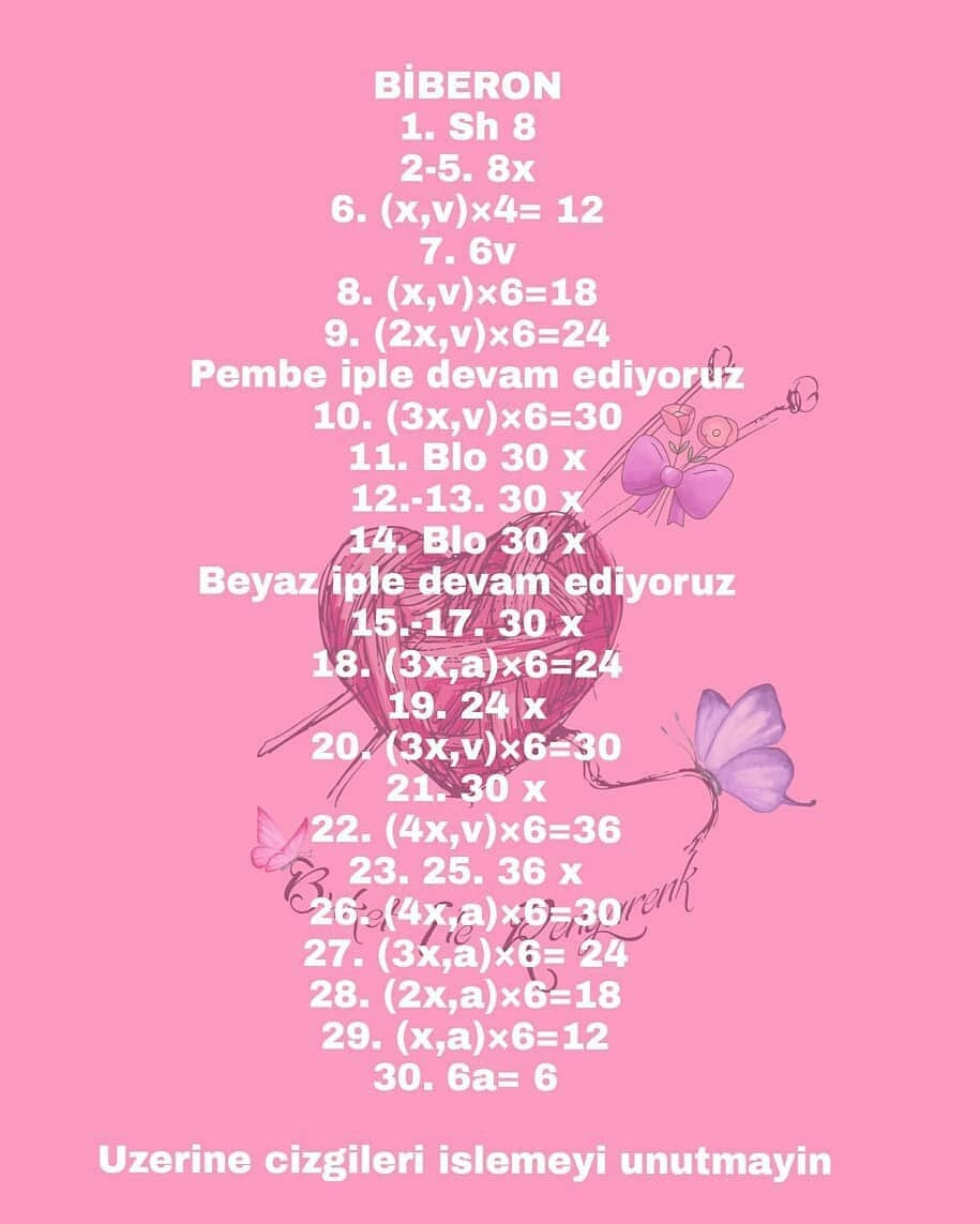 Kafası Tığ İşi Bebek Örgü Şeması
