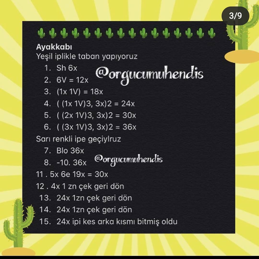 Kaktüs Çocuk Amigurumi Şeması