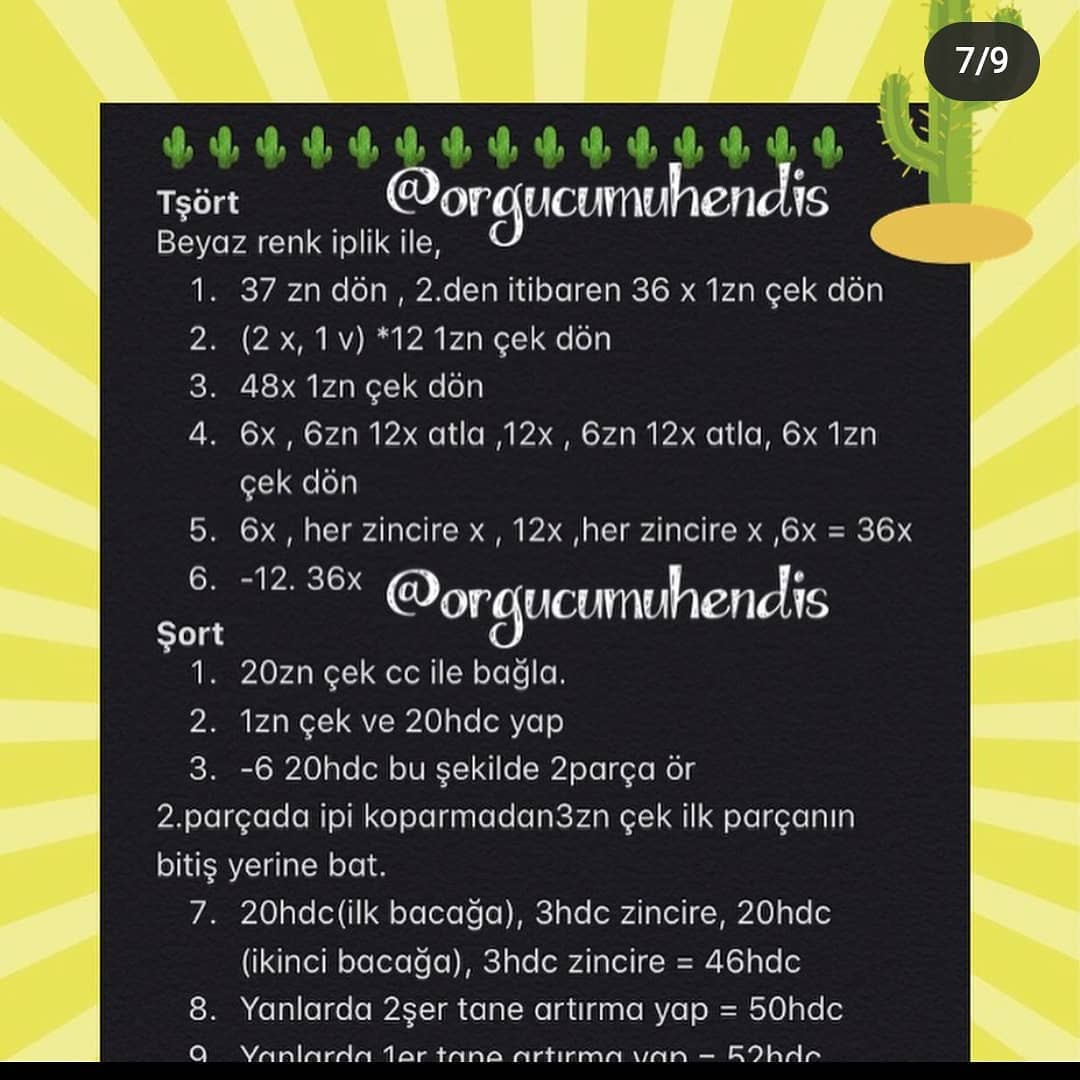 Kaktüs Çocuk Amigurumi Şeması