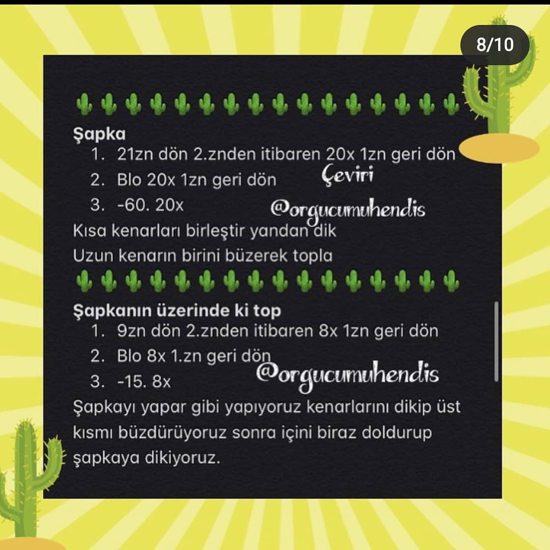 Kaktüs Çocuk Amigurumi Şeması