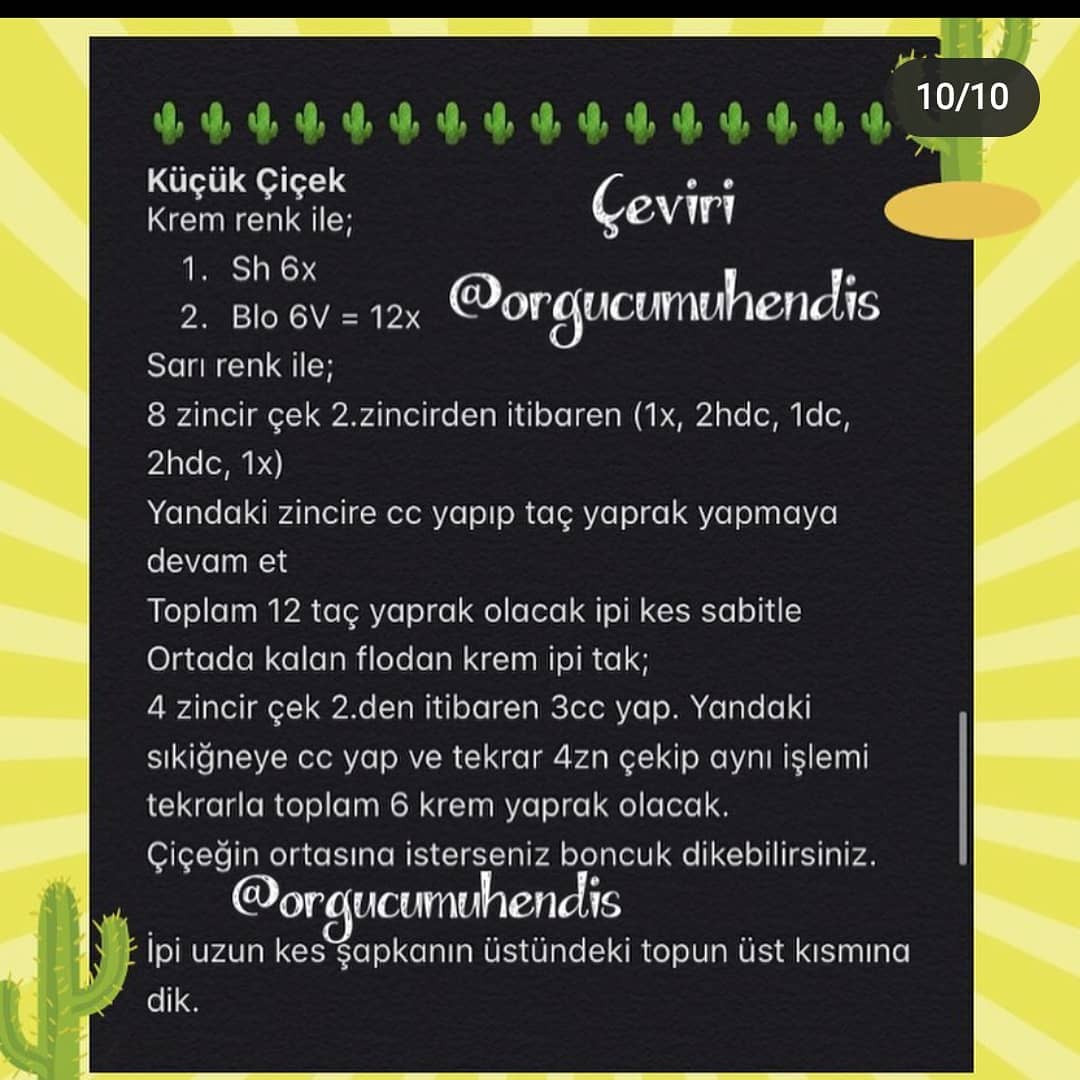 Kaktüs Çocuk Amigurumi Şeması