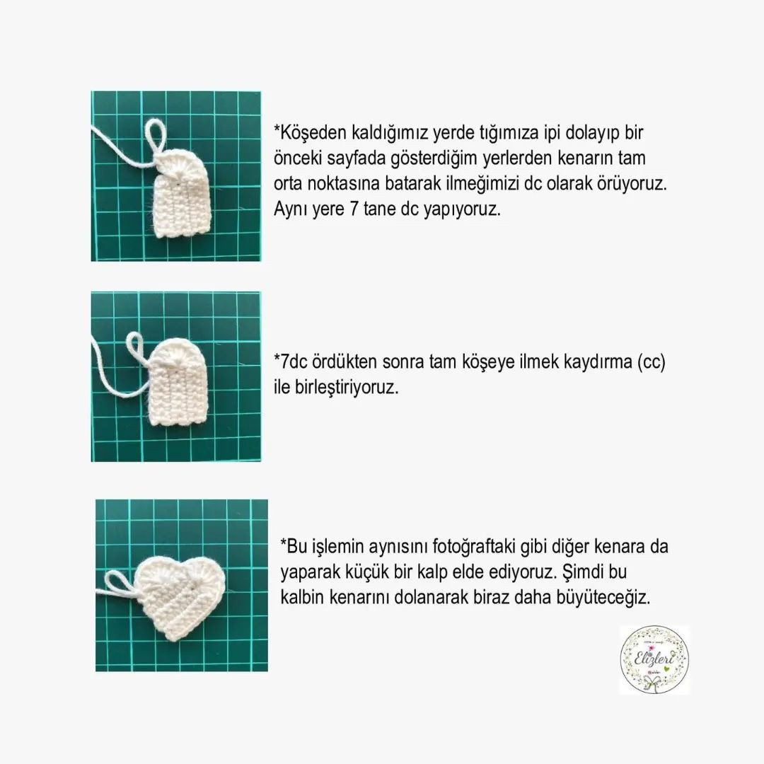 Kalp Anahtarlık Tığ İşi Şeması
