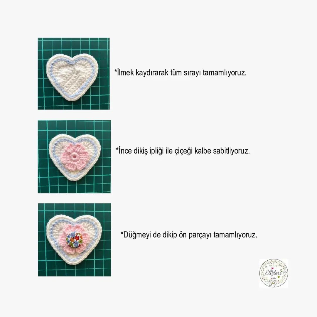 Kalp Anahtarlık Tığ İşi Şeması