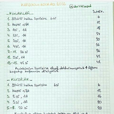 Kapsüşonlu Ayıcık Amigurumi Tarifi