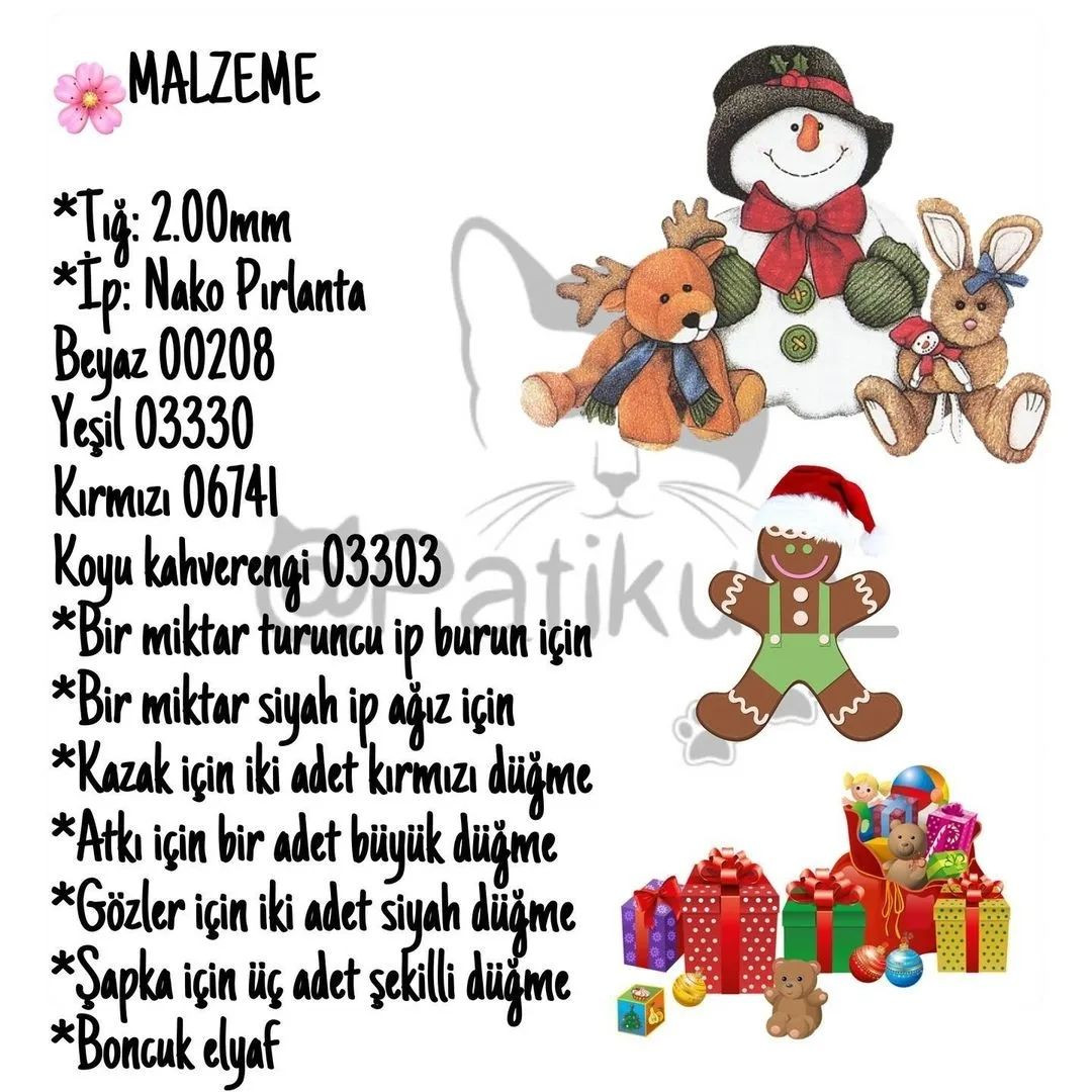 Kardan Adam Amigurumi Tığ İşi Şeması Günaydınnn yeni yılın ilk tarifi gelsin o zaman 🥳