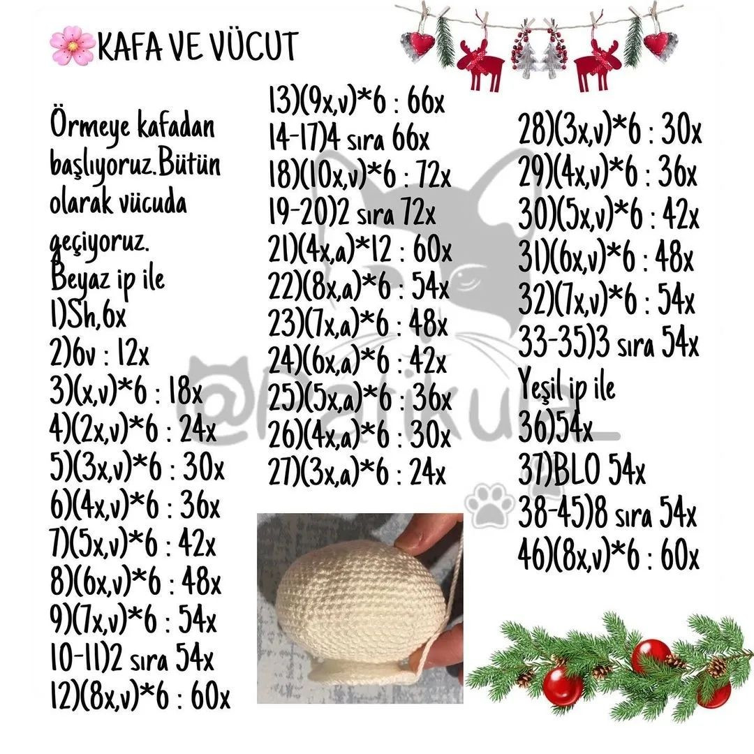Kardan Adam Amigurumi Tığ İşi Şeması Günaydınnn yeni yılın ilk tarifi gelsin o zaman 🥳