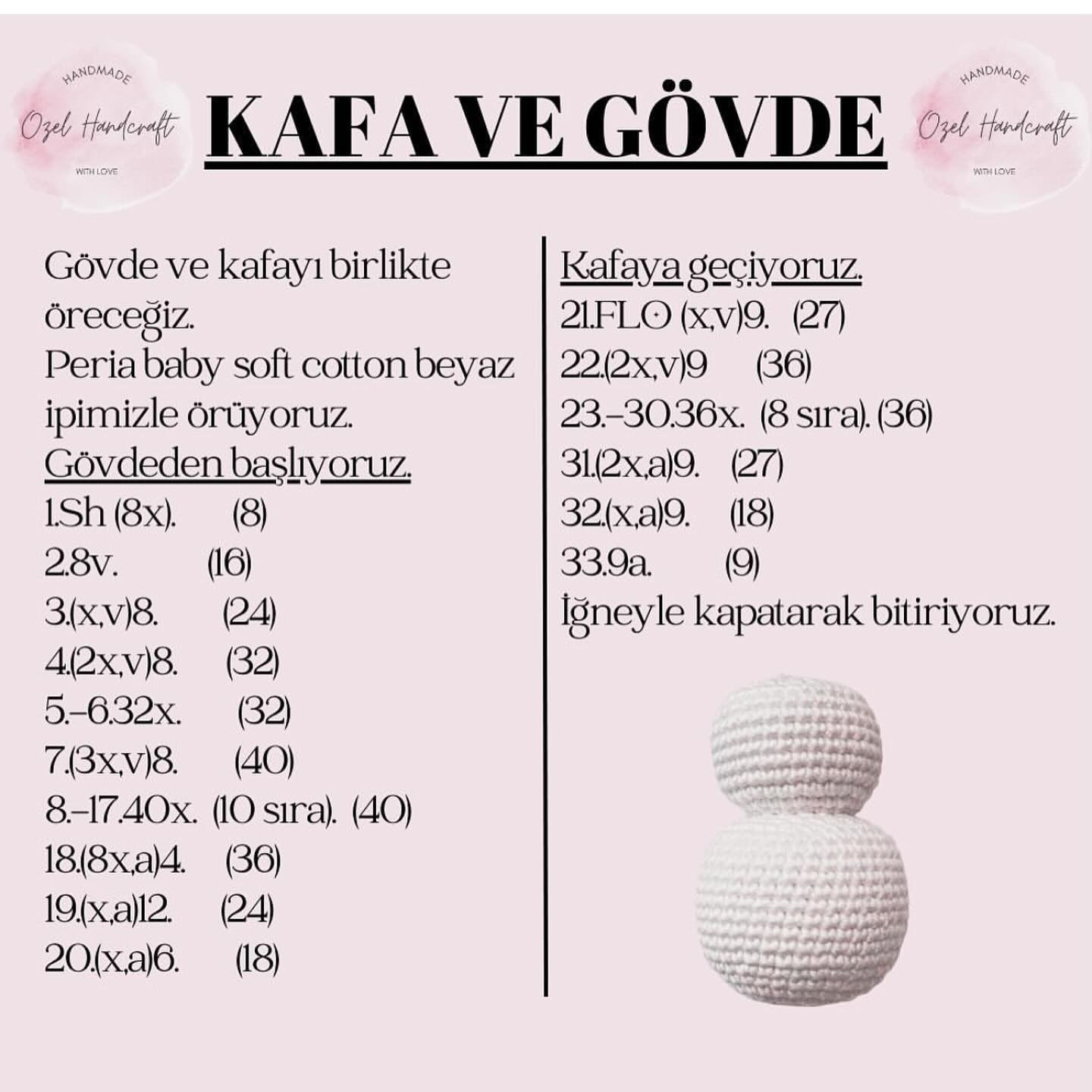 Kardan Adam ve Çam Ağacı Amigurumi Tığ İşi Şeması