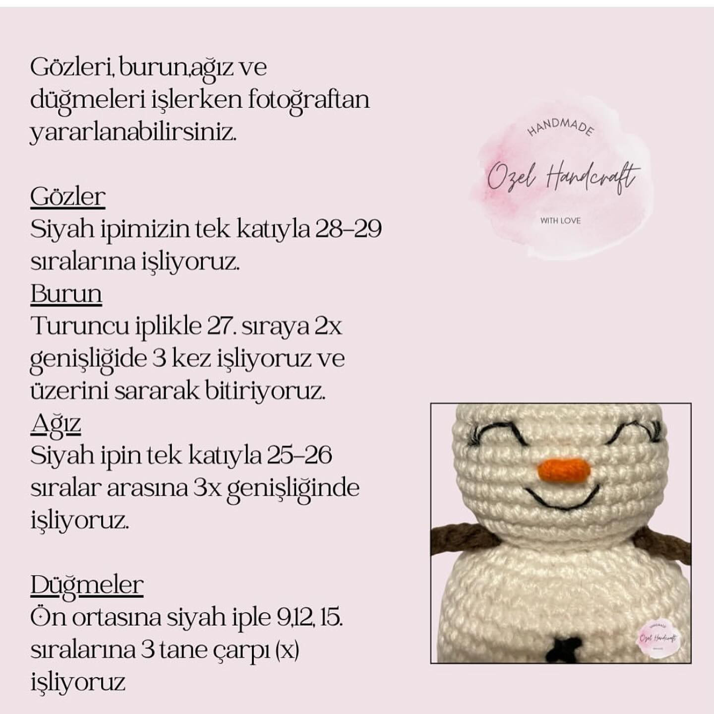 Kardan Adam ve Çam Ağacı Amigurumi Tığ İşi Şeması