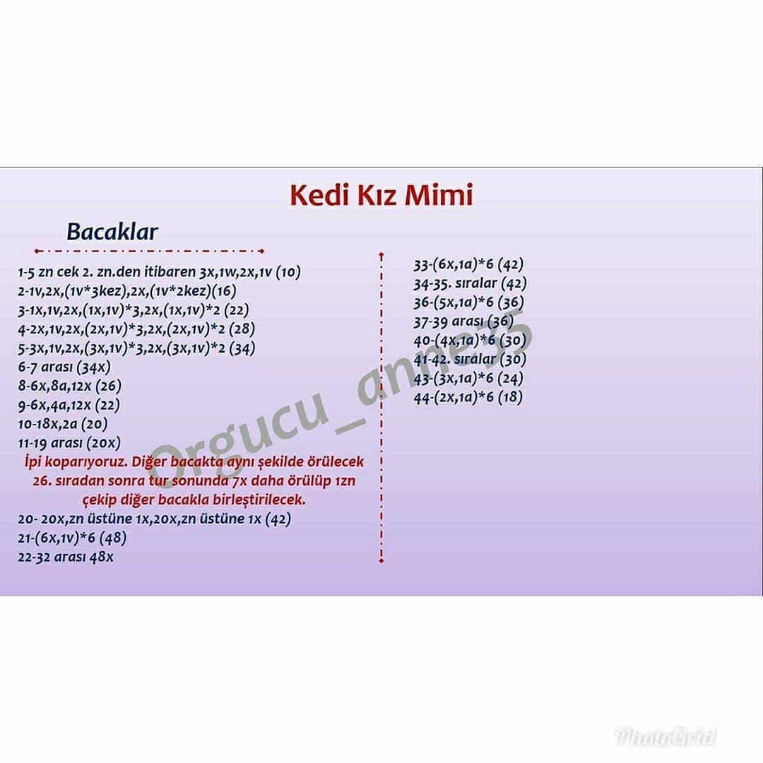 Kedi Kız Mimi Ücretsiz Tığ İşi Şeması