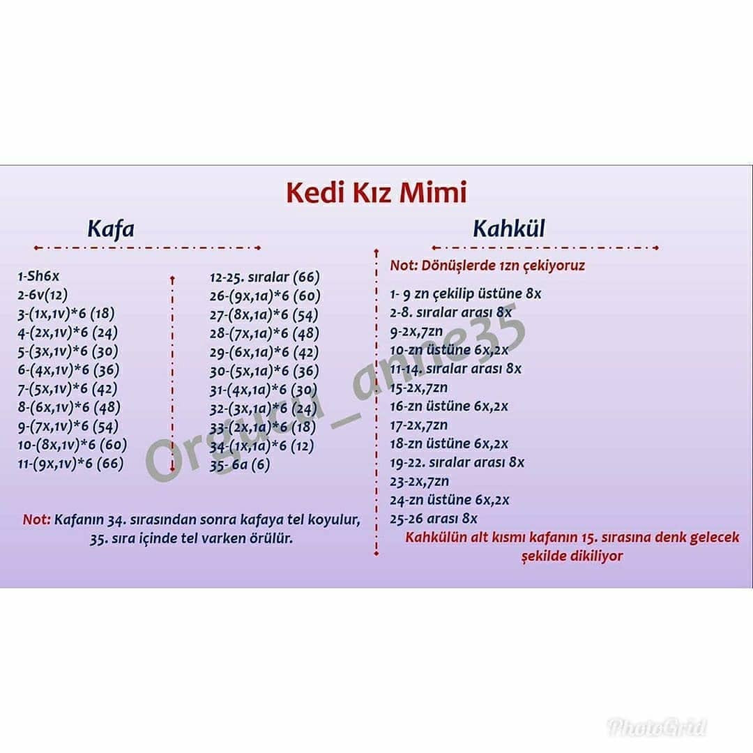 Kedi Kız Mimi Ücretsiz Tığ İşi Şeması