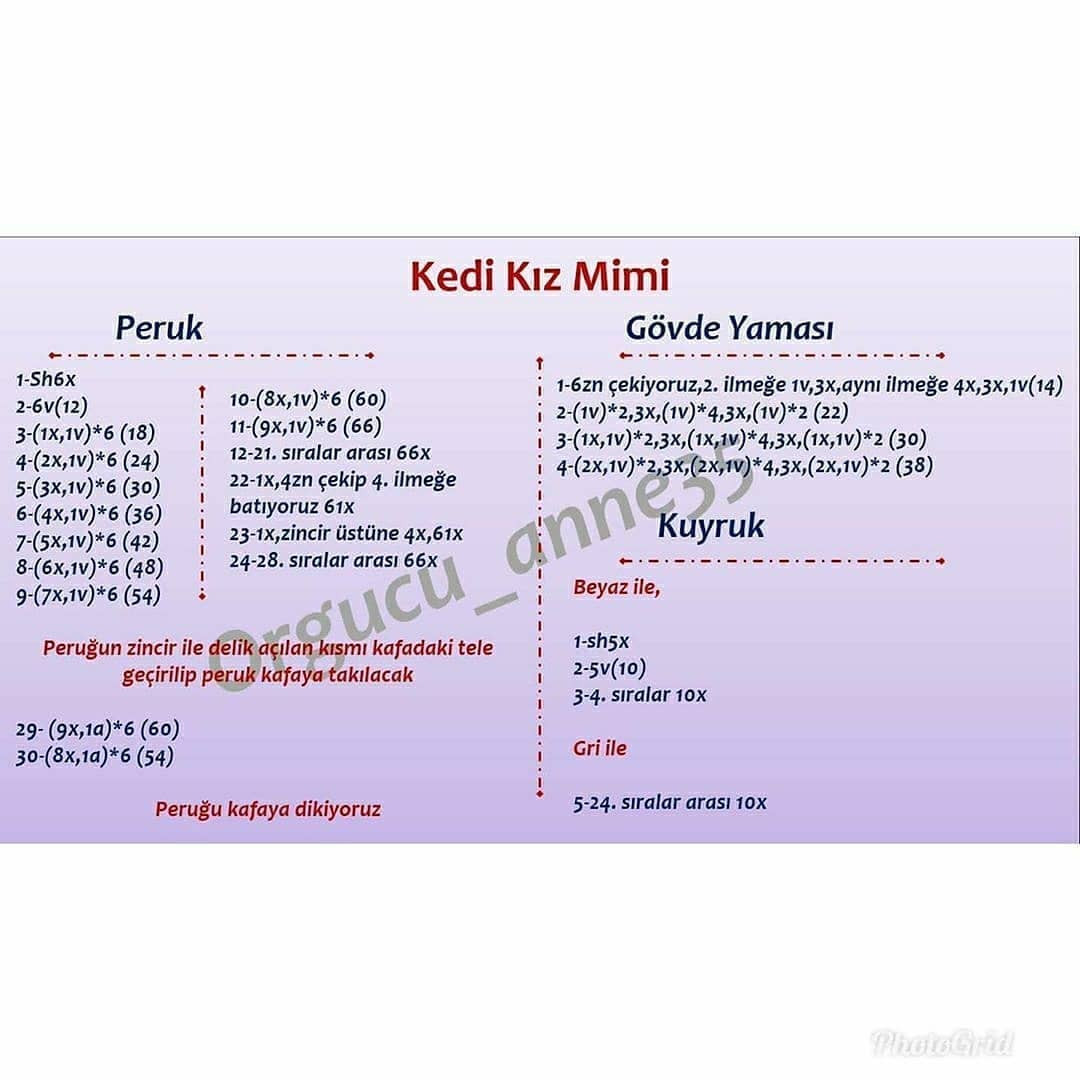 Kedi Kız Mimi Ücretsiz Tığ İşi Şeması