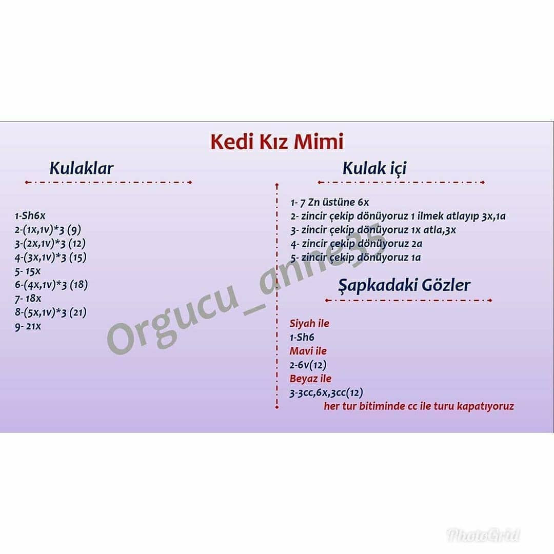 Kedi Kız Mimi Ücretsiz Tığ İşi Şeması
