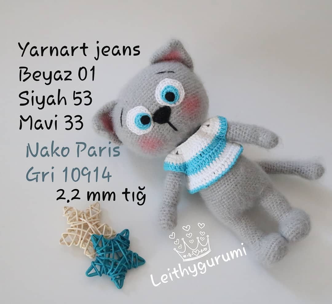Kedi Titus Amigurumi: Ücretsiz Tığ işi Şeması