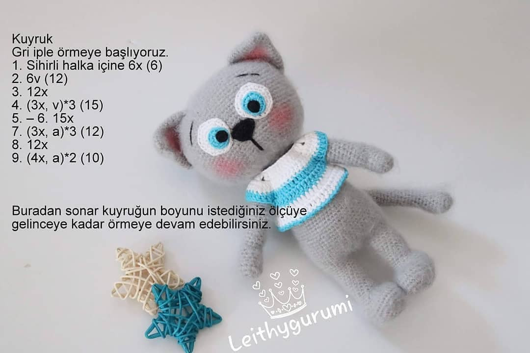 Kedi Titus Amigurumi: Ücretsiz Tığ işi Şeması