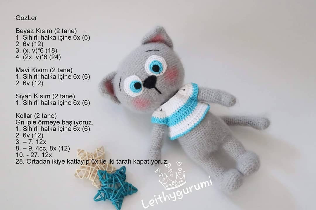Kedi Titus Amigurumi: Ücretsiz Tığ işi Şeması