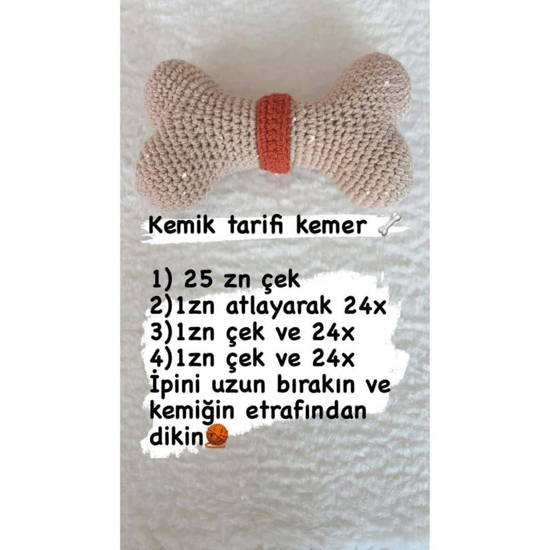 Kemik amigurumi yapılışı