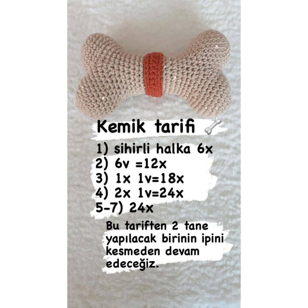 Kemik amigurumi yapılışı
