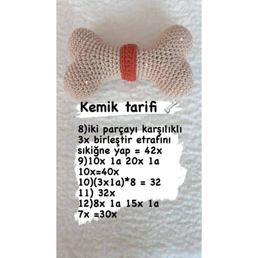 Kemik amigurumi yapılışı