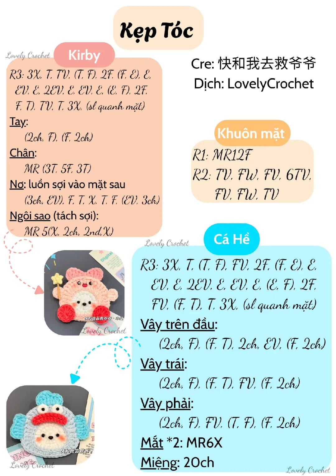kẹp tóc cá, gấu dâu, gấu...