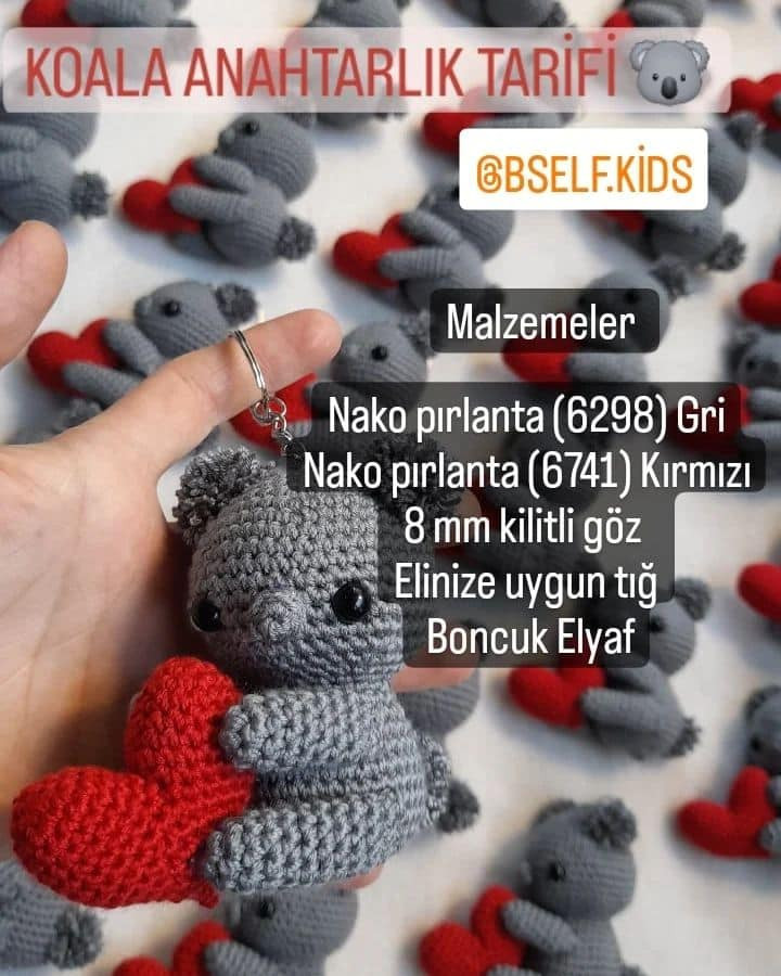 KOALA ANAHTARLIK TARİFİ: Sevimli Koala Ayıcıklı Anahtarlık Yapımı