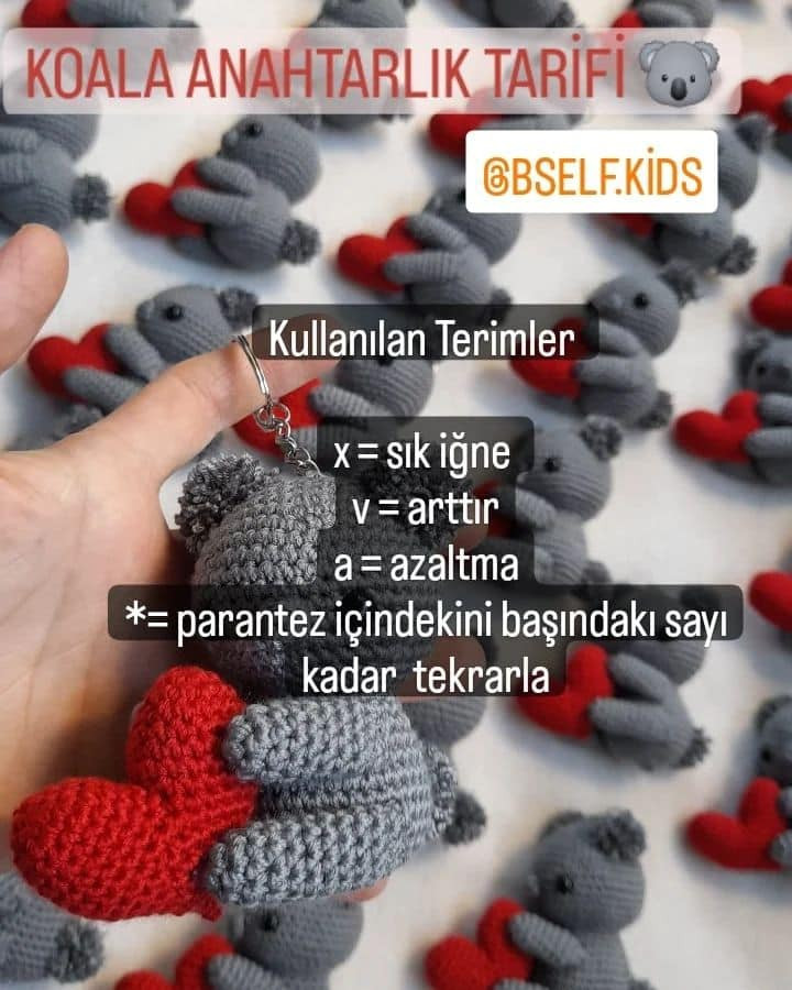 KOALA ANAHTARLIK TARİFİ: Sevimli Koala Ayıcıklı Anahtarlık Yapımı