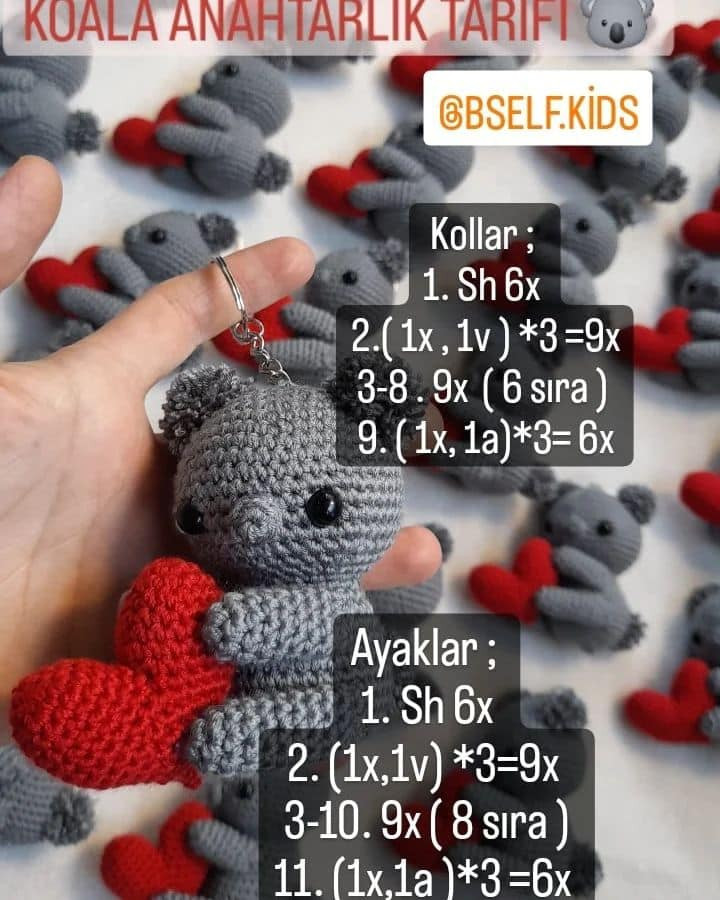 KOALA ANAHTARLIK TARİFİ: Sevimli Koala Ayıcıklı Anahtarlık Yapımı