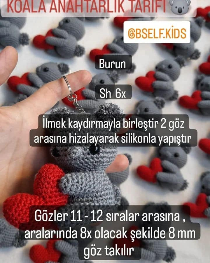 KOALA ANAHTARLIK TARİFİ: Sevimli Koala Ayıcıklı Anahtarlık Yapımı