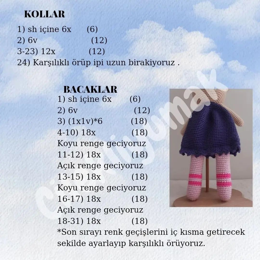 KOLİK Bebek Uyku Arkadaşı Amigurumi Tığ İşi Şeması