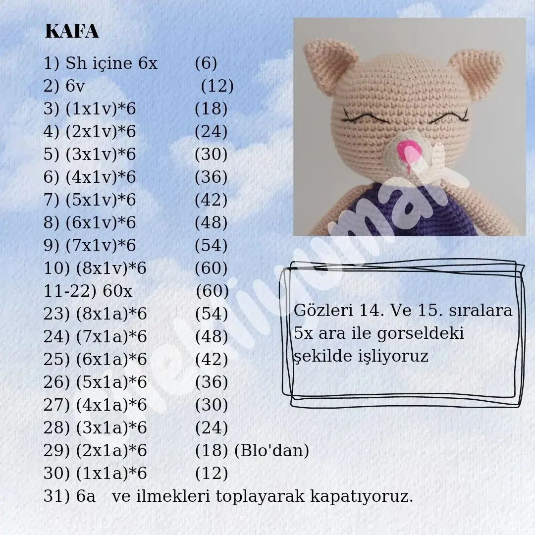 KOLİK Bebek Uyku Arkadaşı Amigurumi Tığ İşi Şeması