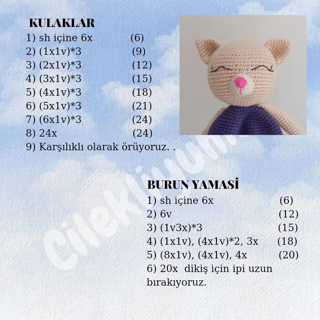 KOLİK Bebek Uyku Arkadaşı Amigurumi Tığ İşi Şeması