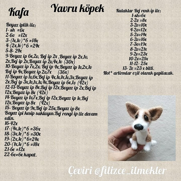 Köpek Amigurumi Tığ İşi Şeması