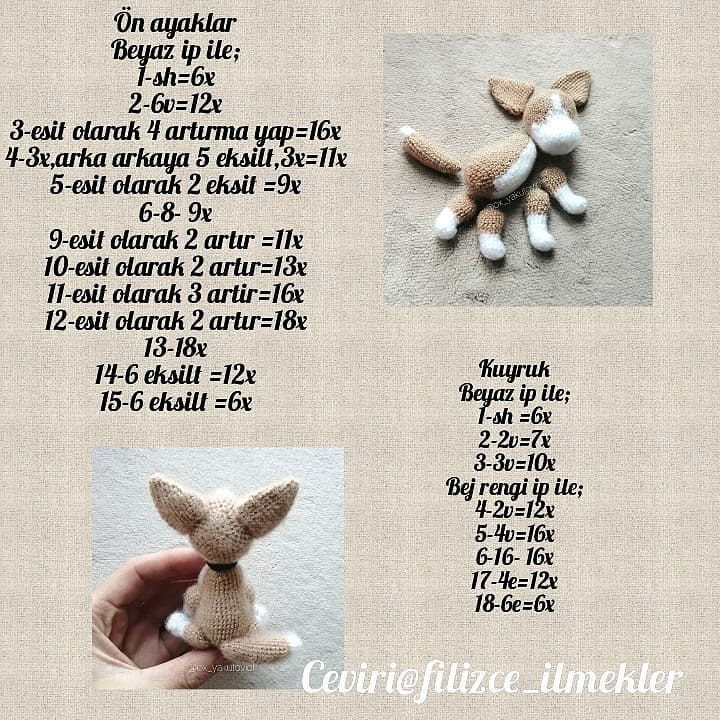 Köpek Amigurumi Tığ İşi Şeması