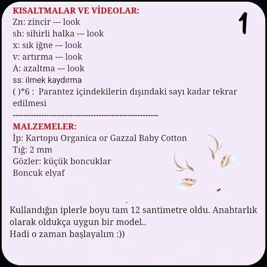 Küçük Ren Geyiği Amigurumi Şeması