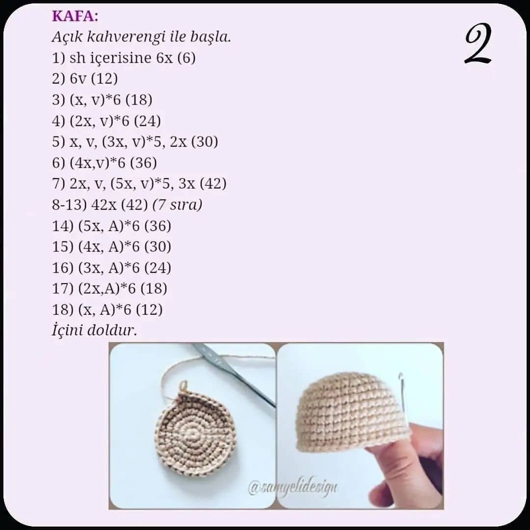 Küçük Ren Geyiği Amigurumi Şeması