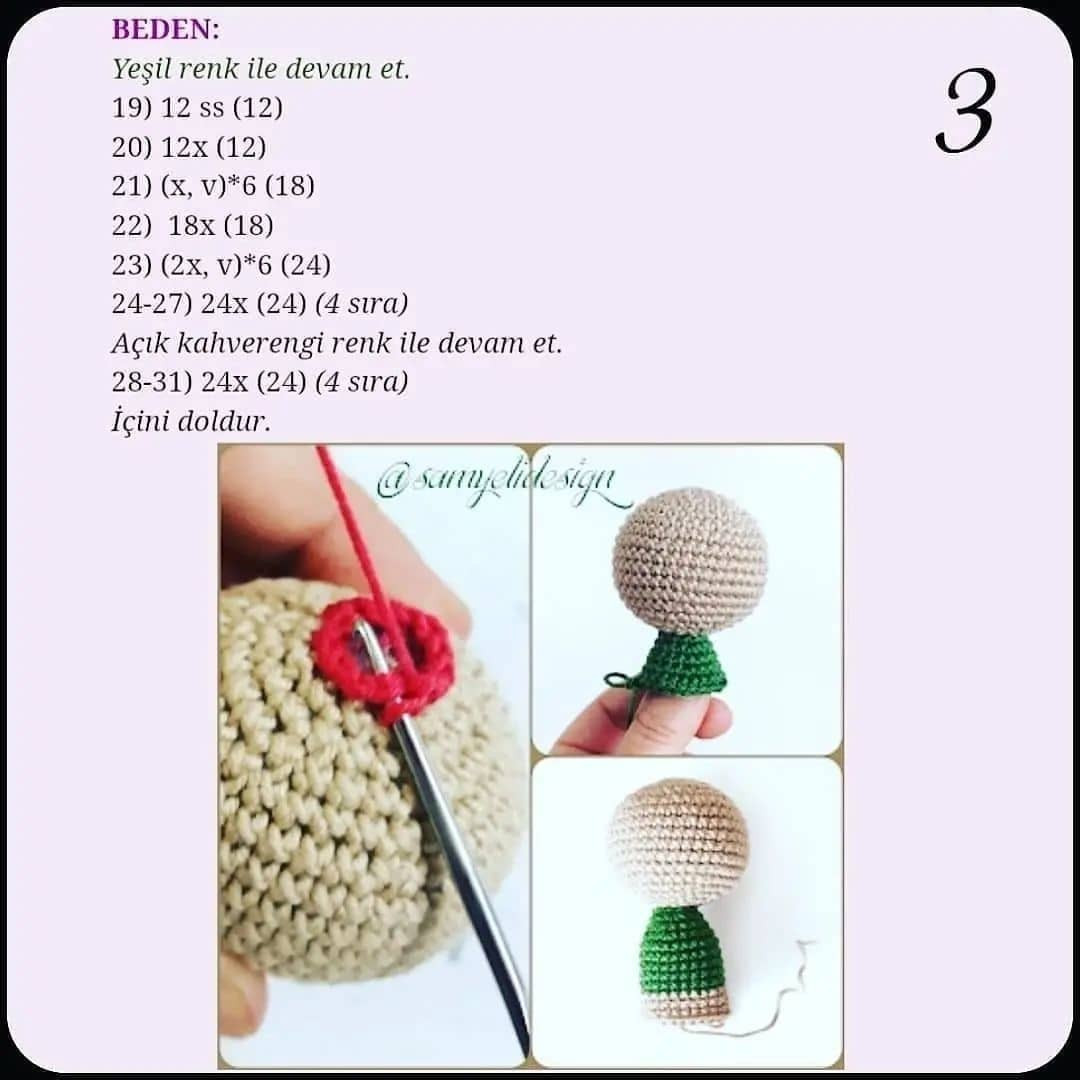 Küçük Ren Geyiği Amigurumi Şeması